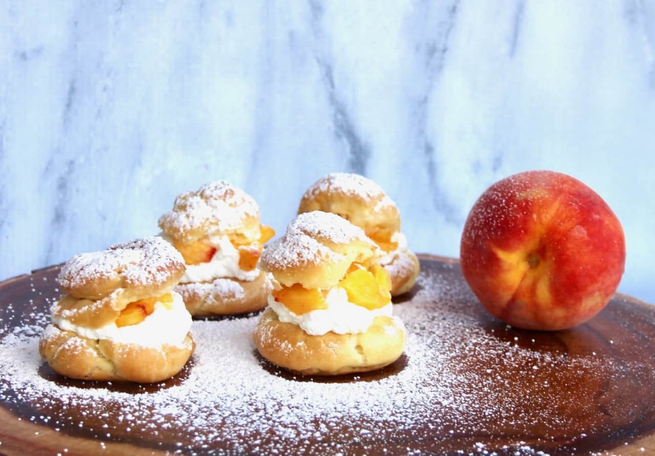 the ultimate cream puffs with peach chantilly cream whipped cream 