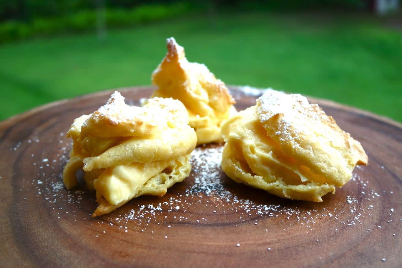 pudding filled cream puffs