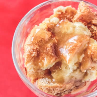 best croissant bread pudding with vanilla sauce