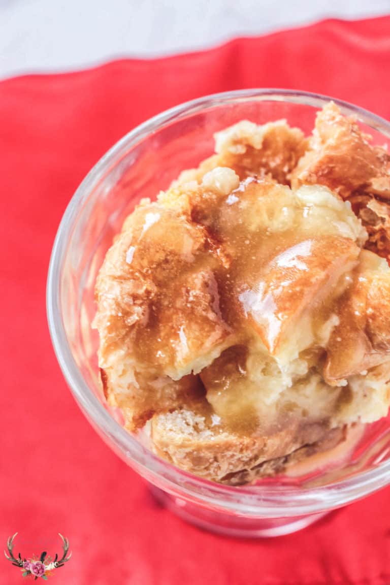best croissant bread pudding with vanilla sauce