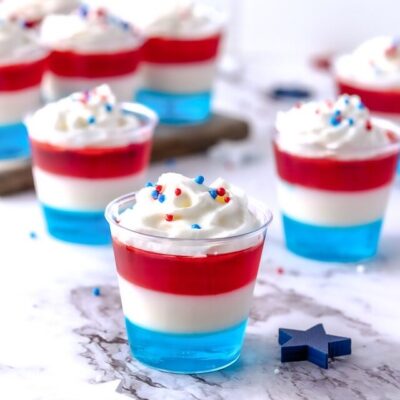 Patriotic Red, White, and Blue Jello Shots