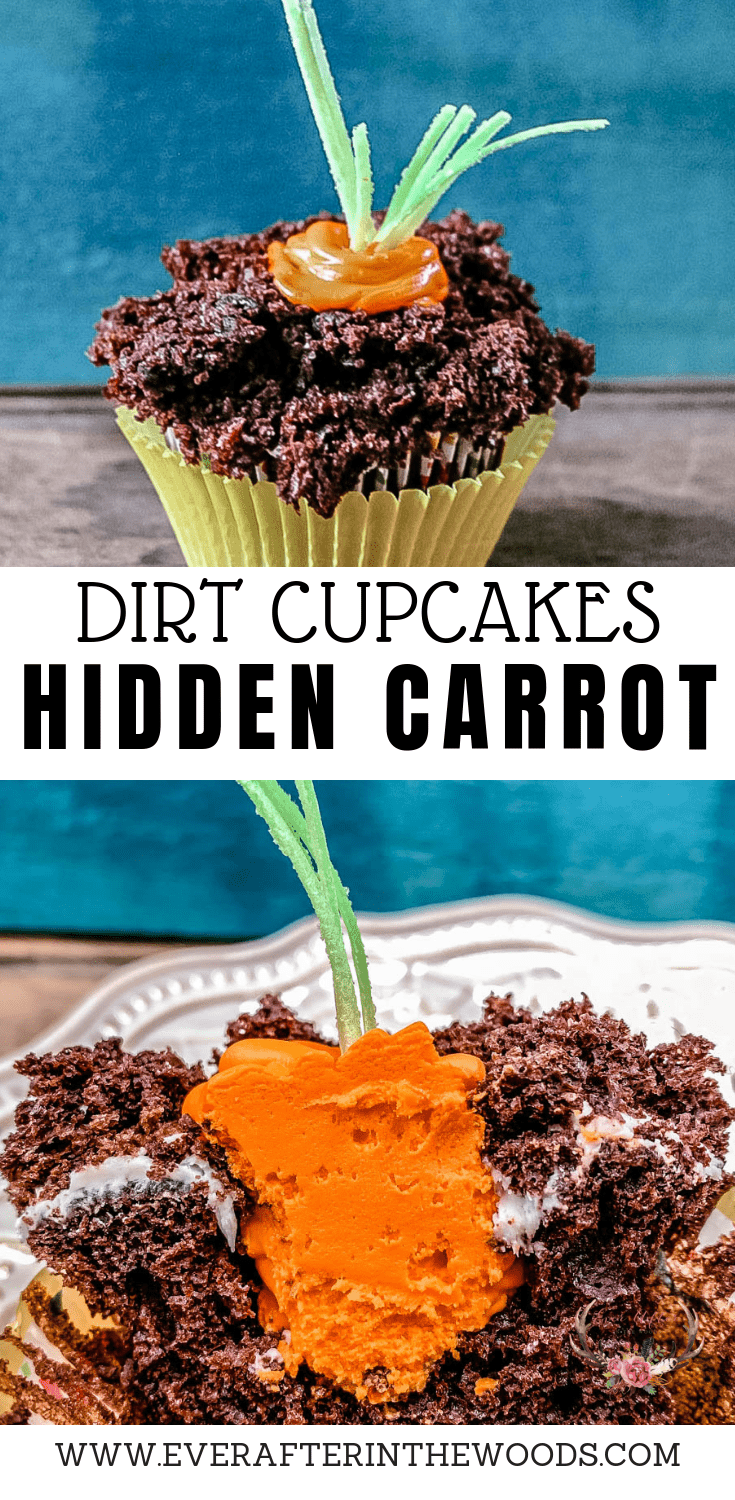 Dirt Cupcakes with Planted Carrot