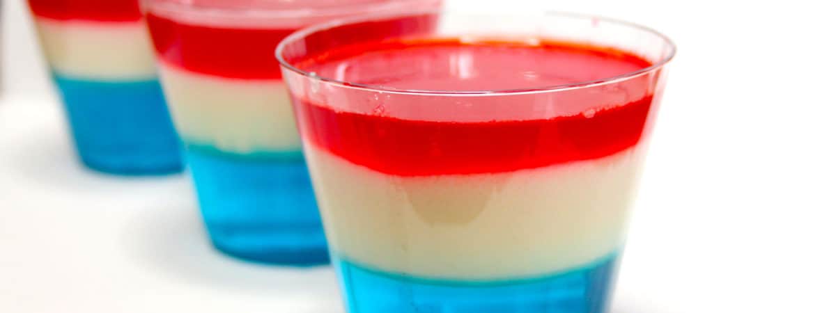 red white blue layered jello dessert | fourth of july desserts