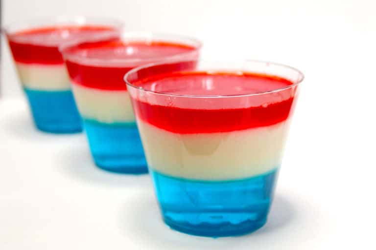 red white blue layered jello dessert | fourth of july desserts
