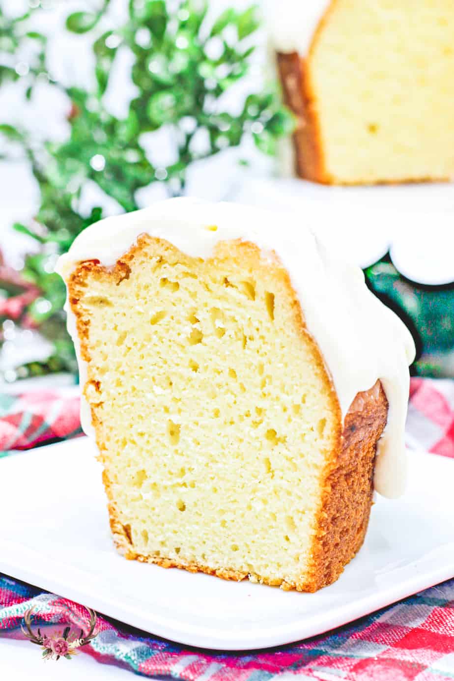 eggnog cake with boozy cream cheese frosting