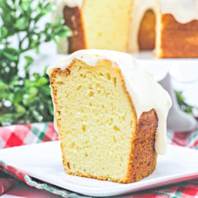 eggnog cake with boozy cream cheese frosting