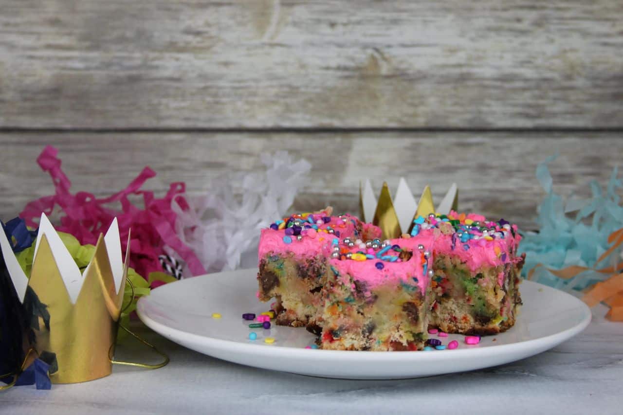 easy fairy unicorn sprinkle cookie bars for little girls birthday parties