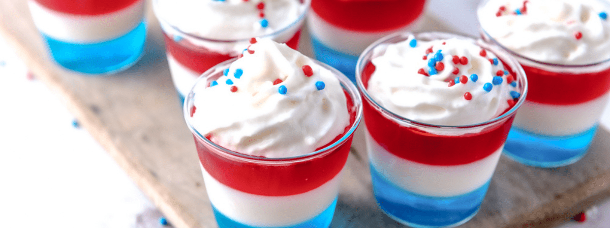 Patriotic Red, White, and Blue Jello Shots