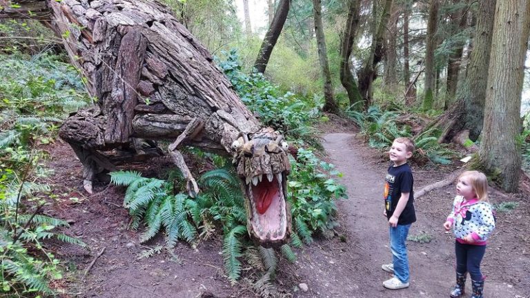 Whimsical Carved Sculptures Hide Among The Trees Along This Free Forest Trail In Washington