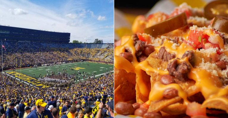 The Big House Just Added A Nacho Platter Served Inside A Mini Michigan Stadium Replica