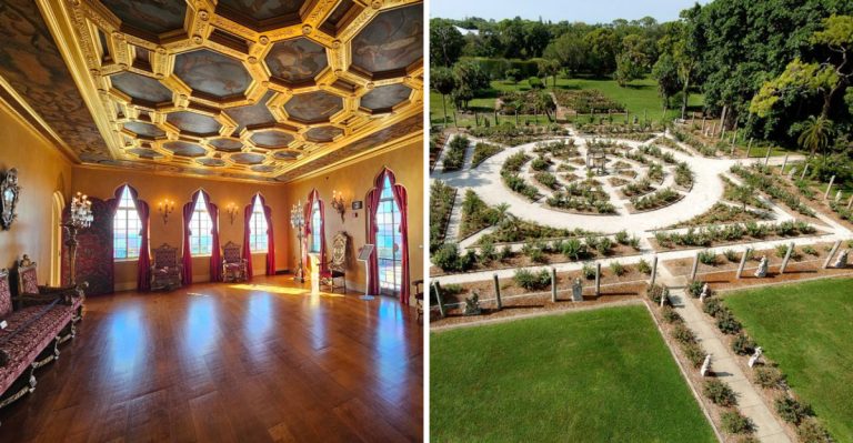 This Florida Bayfront Mansion In Sarasota Feels Straight Out Of A Fairytale, Secret Tower Included