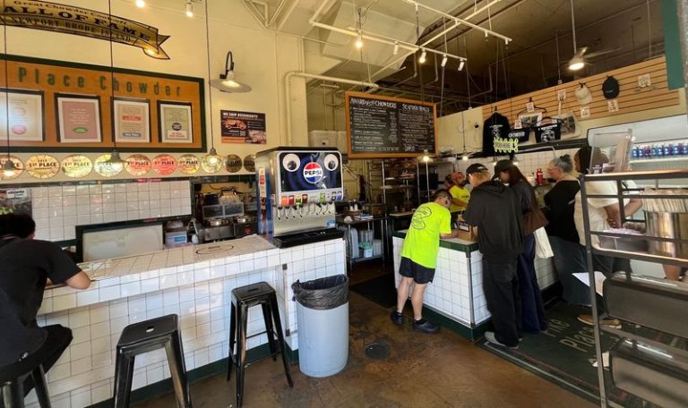 This Tiny Washington Chowder Counter Hands Out Rain Ponchos to the Line Waiting for Its Eight Soups