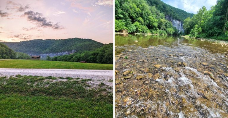 You Can Swim Under A Giant Bluff At This Stunning Arkansas Campground