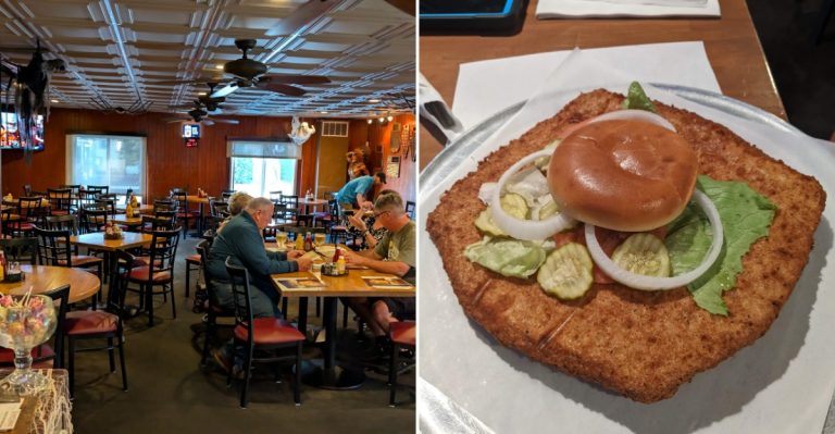 This Unassuming Illinois Diner Piles A Pork Tenderloin So Huge It Takes Four Buns To Tame