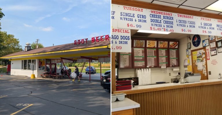 Families Pack The Bleachers At These 9 Small-Town Illinois Drive-In Restaurants For Burgers Under $8