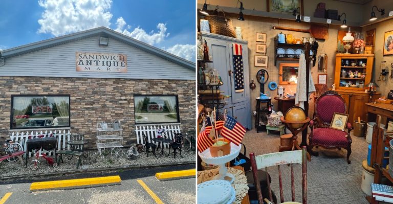 This Sprawling Illinois Antique Mall Packs 400 Booths Into An Old Factory You Can Roam All Day