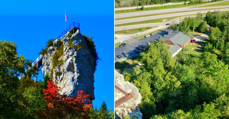 This Towering Michigan Castle Rock Offers Incredible Views Above The Straits