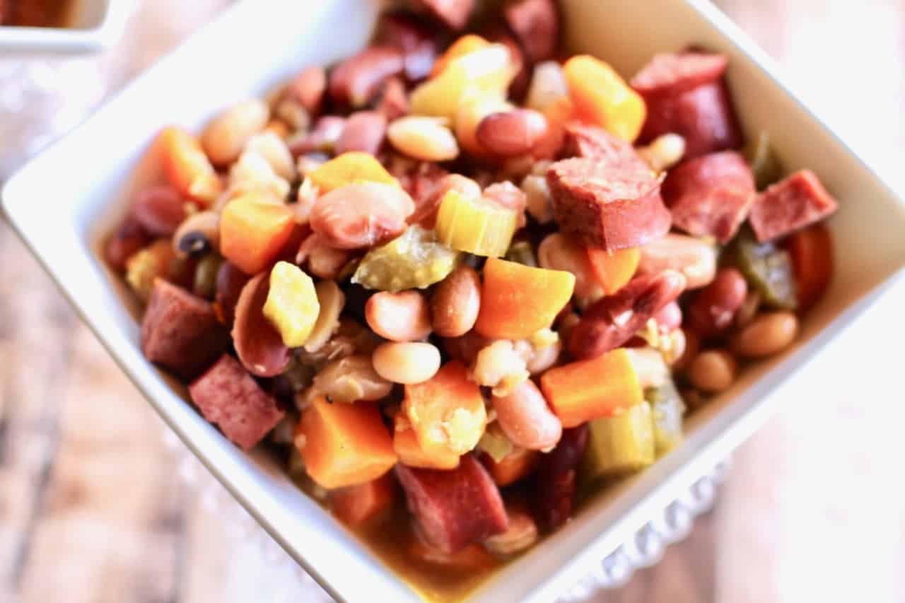 kielbasa white bean navy bean slow cooker soup