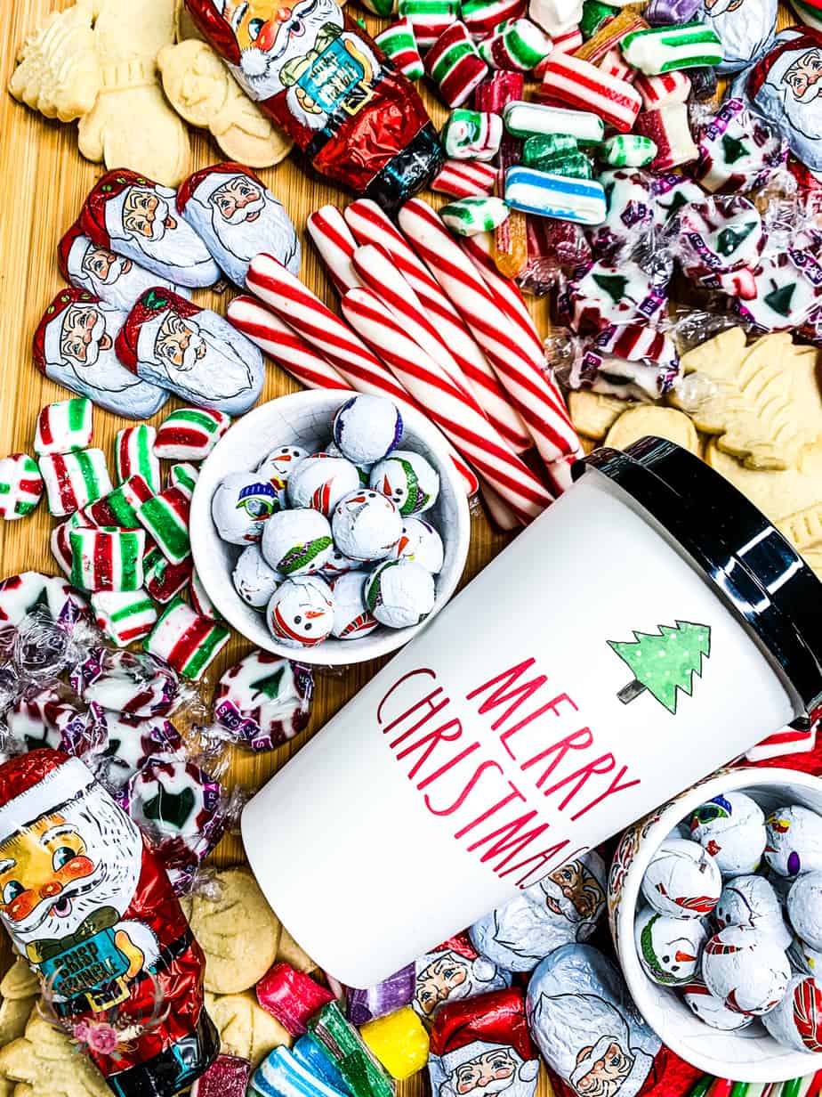 Christmas candy charcuterie board