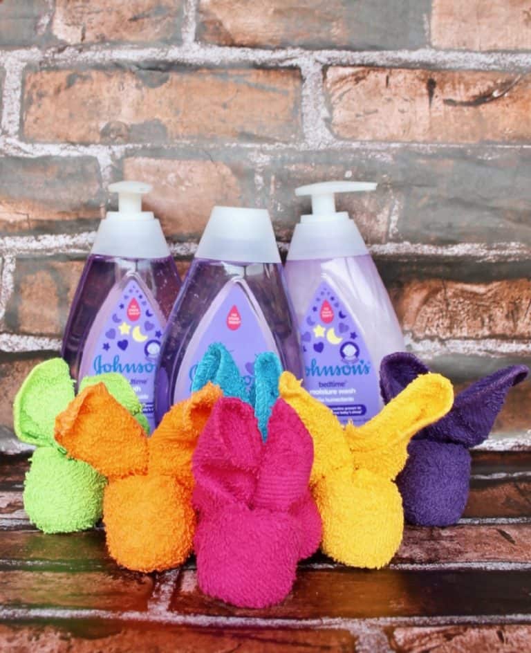 foldable washcloth bunny