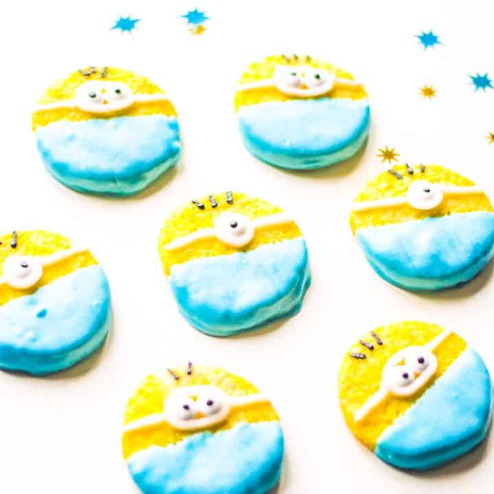 Minion sugar cookies are the perfect dessert for a cute Despicable Me birthday party