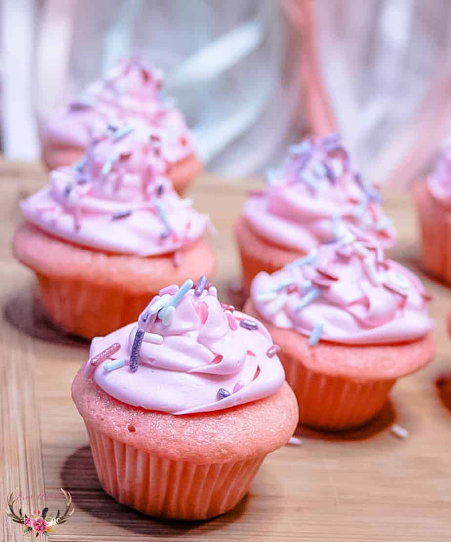 Pink Champagne Cupcakes Perfect for dessert for Awards Night