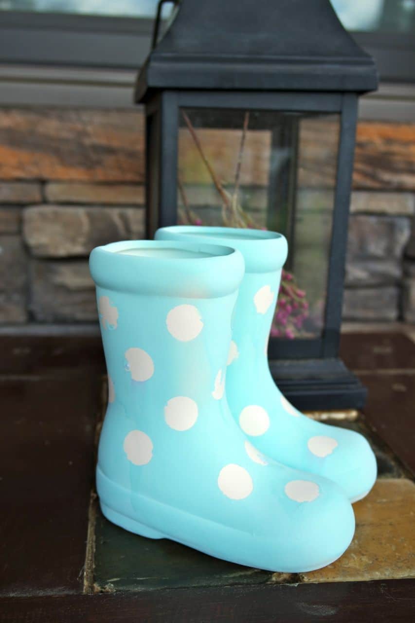 adorable easy to make rain boots planter