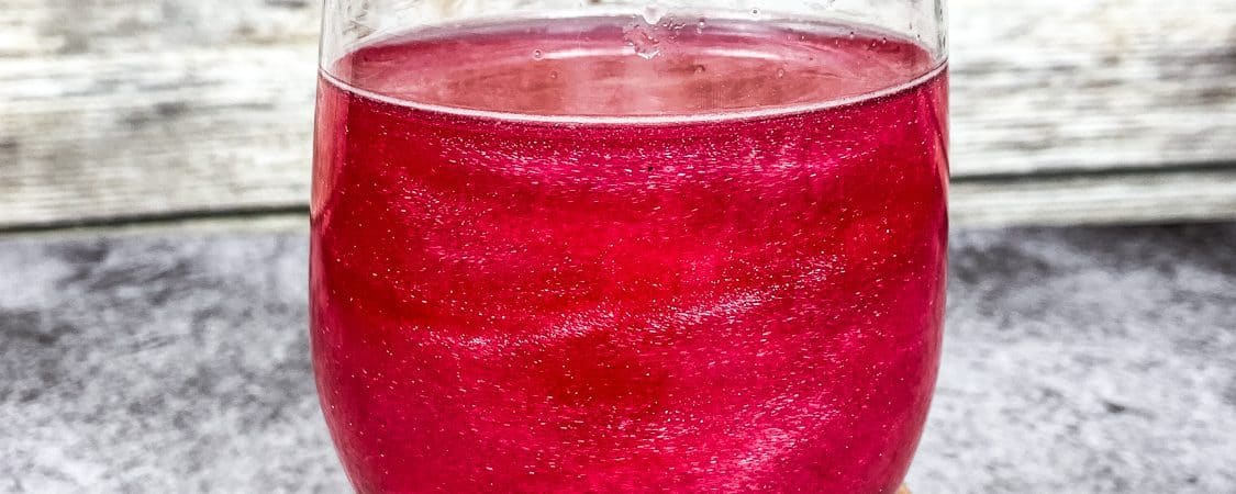 pink glitter drink