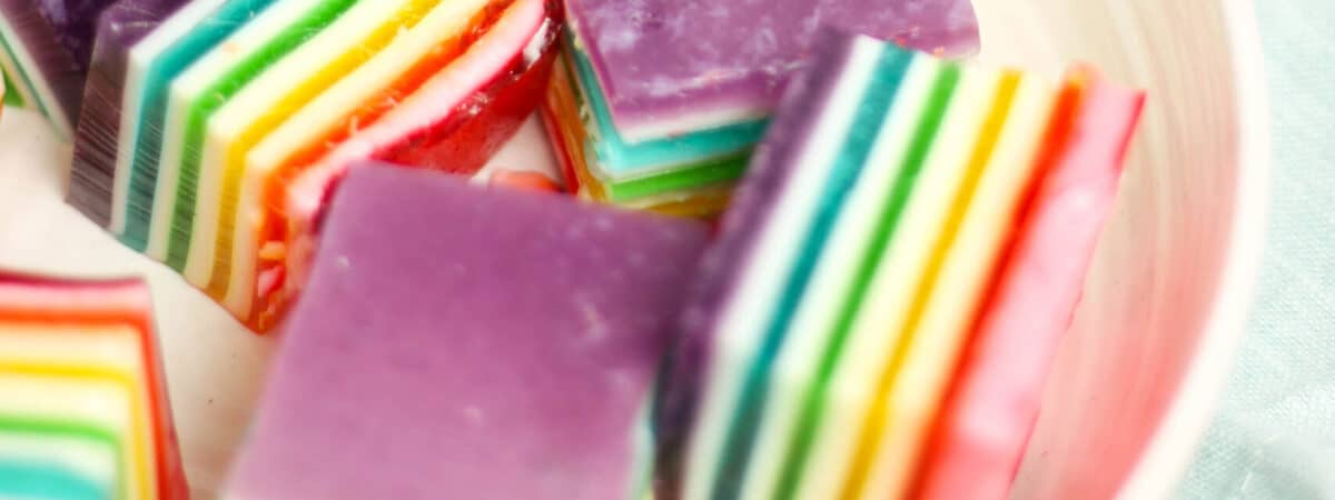 Layered Rainbow Jello Dessert - Ever After in the Woods