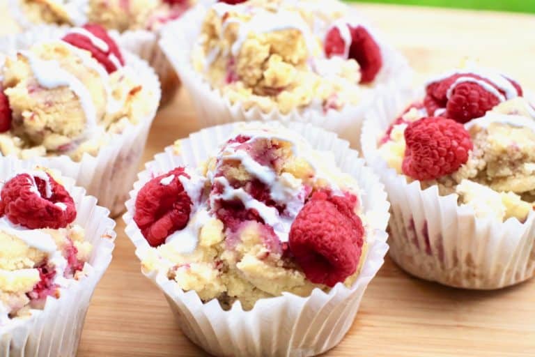 easy to make low carb raspberry almond muffin