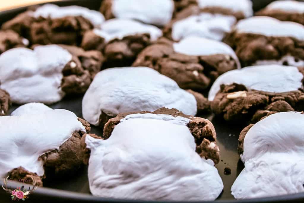 cookies with almonds, chocolate and marshmallow