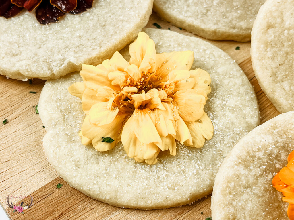 Edible Flower Shortbread Cookies 
