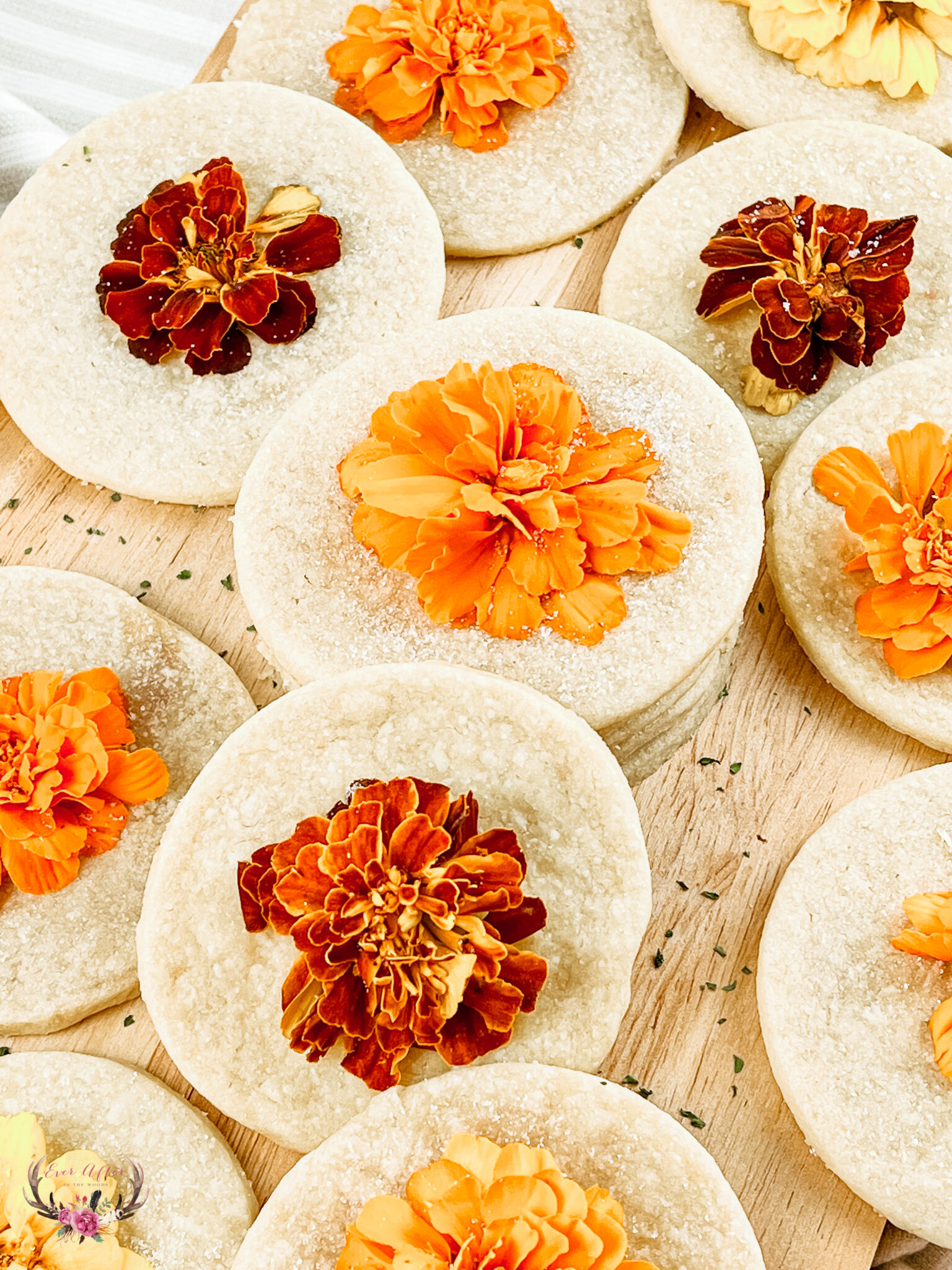 Edible Flower Shortbread Cookies Ever After in the Woods