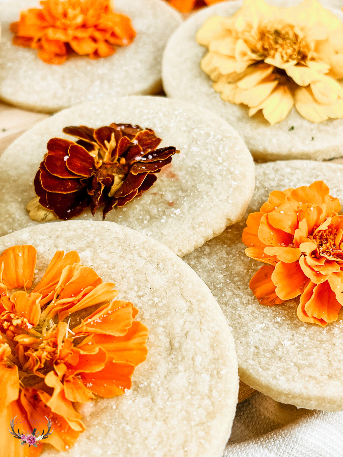 Edible Flower Shortbread Cookies Ever After in the Woods