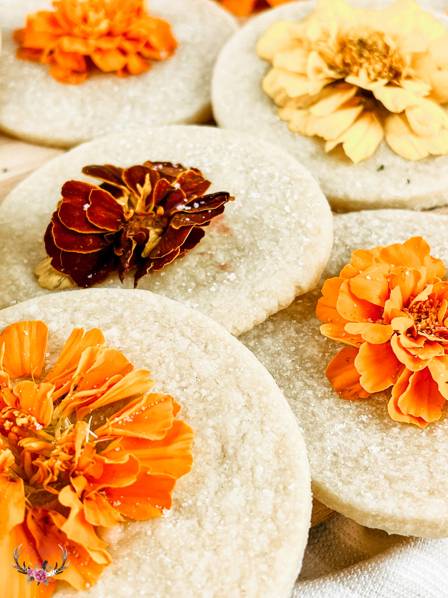 Edible Flower Shortbread Cookies Ever After in the Woods