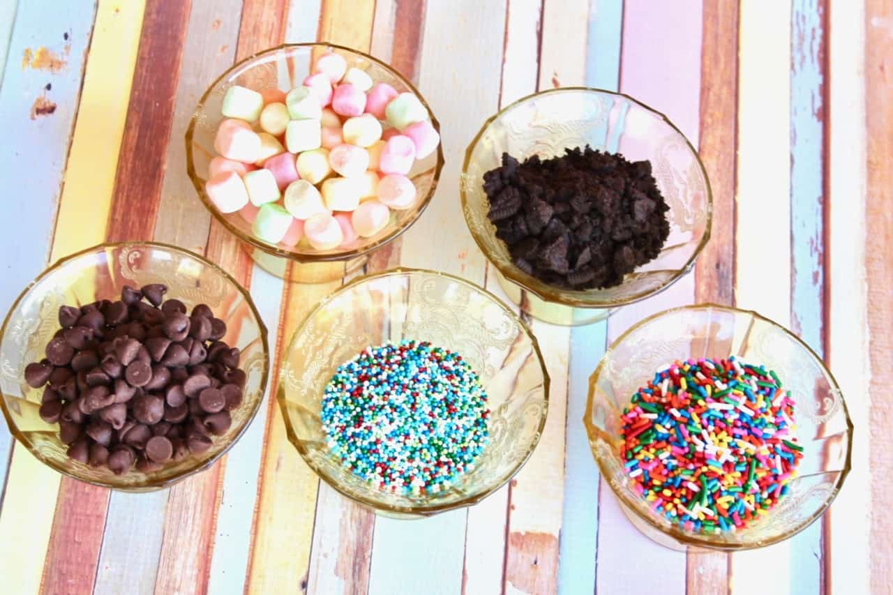 setting up an ice cream bar for a party
