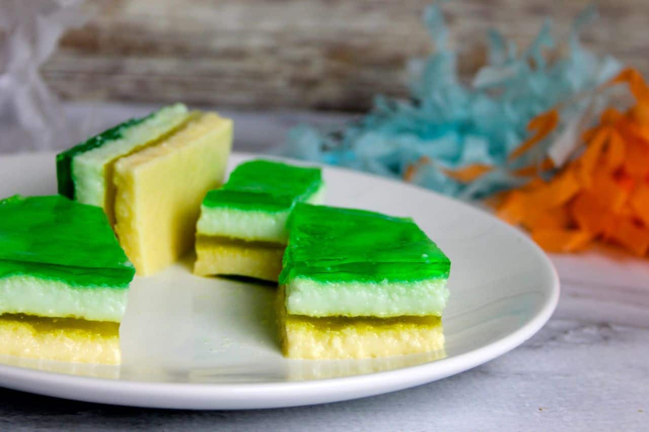 spring green yellow layered jell-o bars