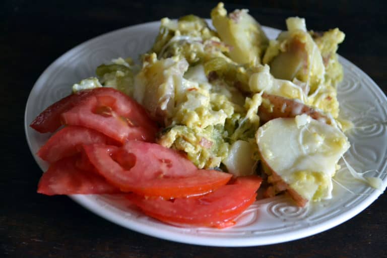Summer Squash, Potato, Onion and Eggs One Pot Recipe