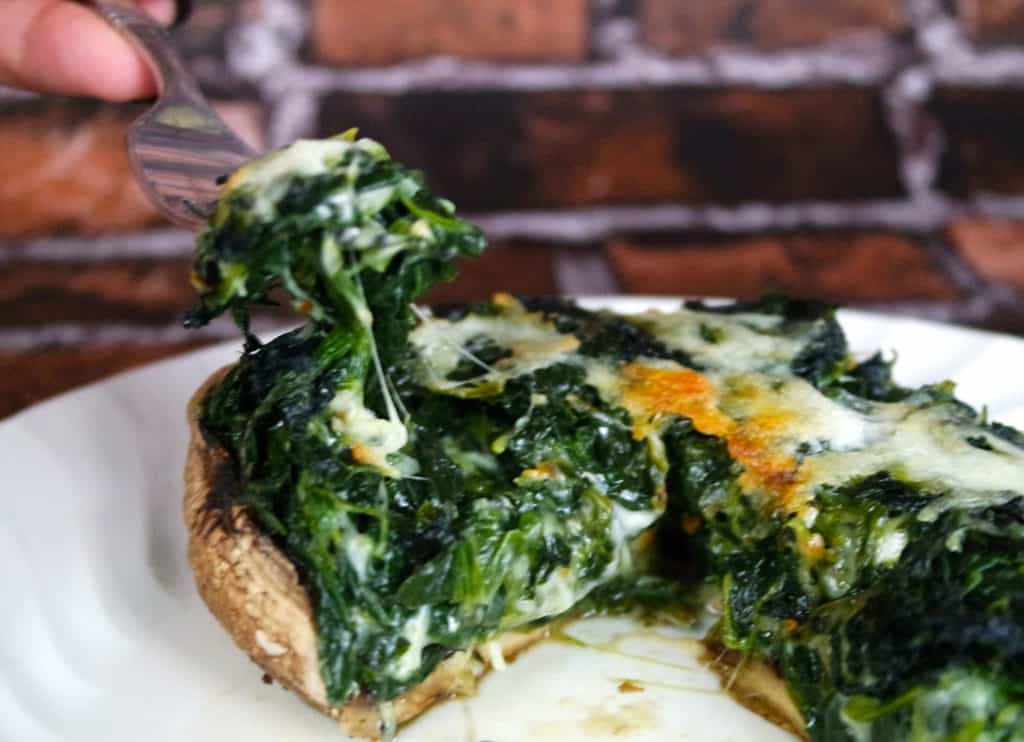 Spinach & Mozzarella Stuffed Portabella Mushroom Cap Ever After in