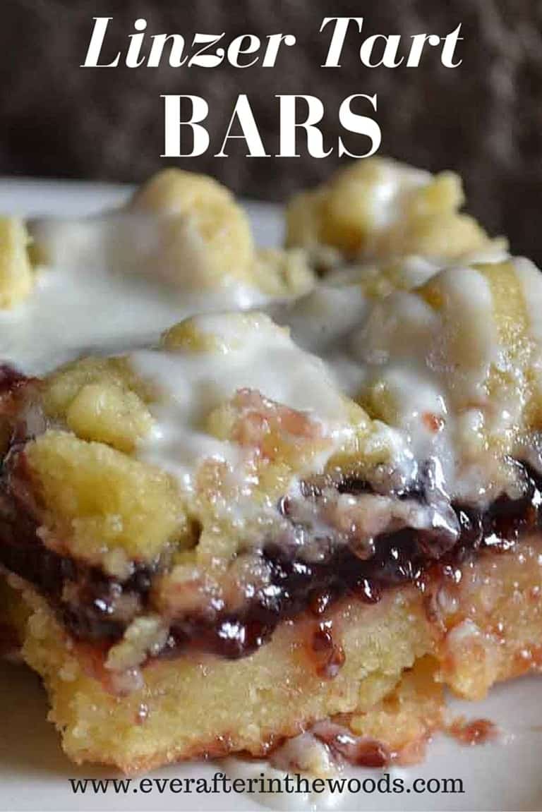 Linzer Tart Bars Ever After in the Woods