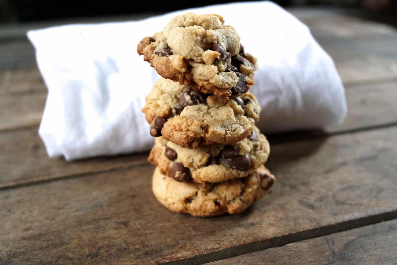 chocolate chip cookies with coffee