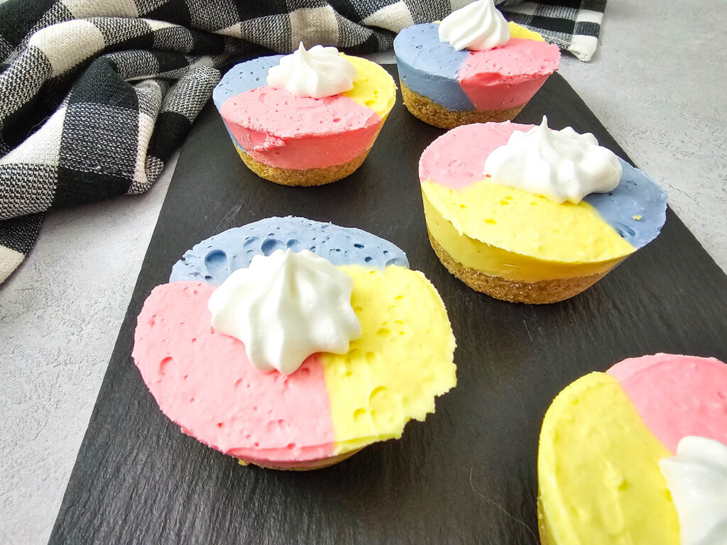 unicorn cheesecake bites