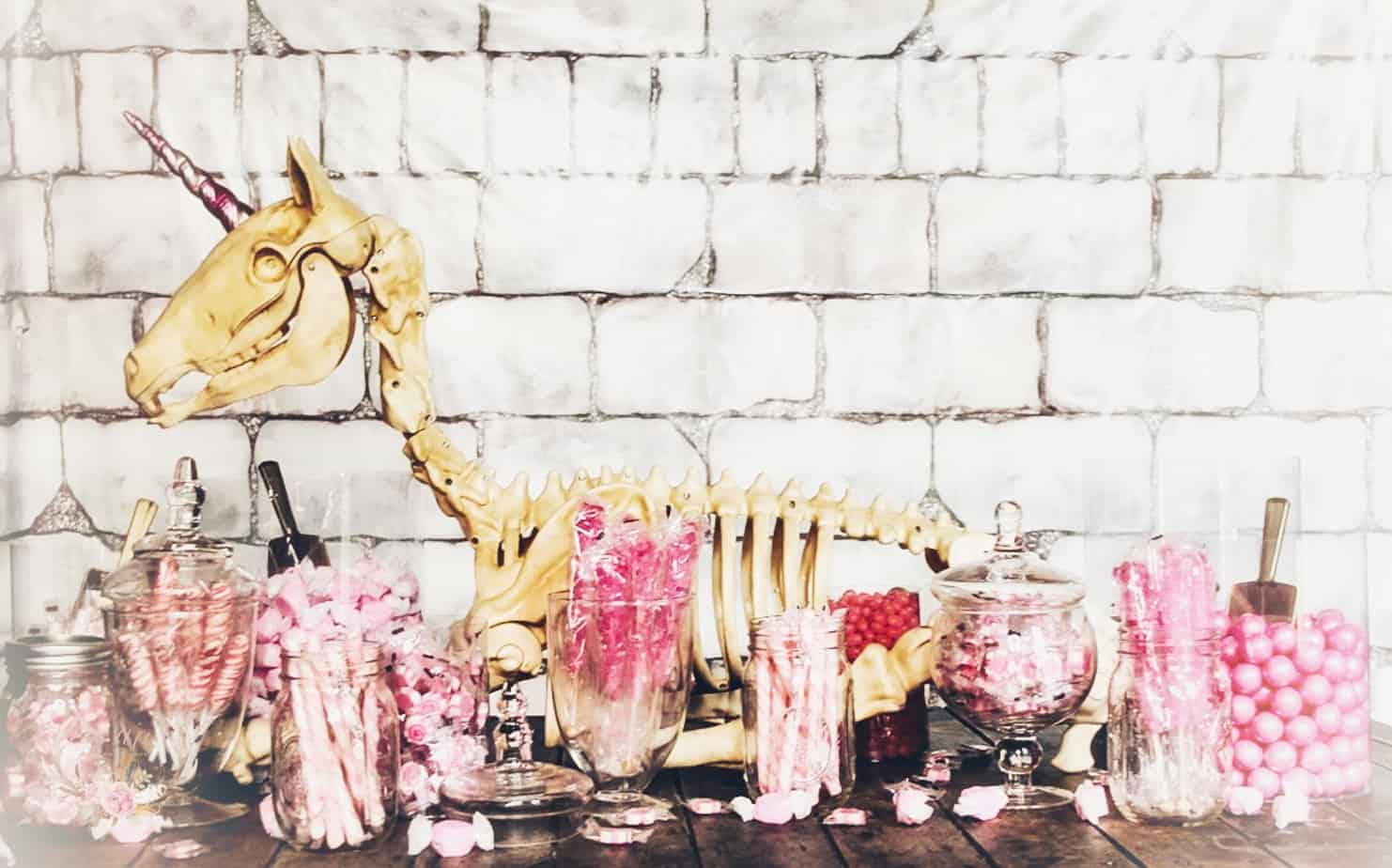 unicorn halloween candy table