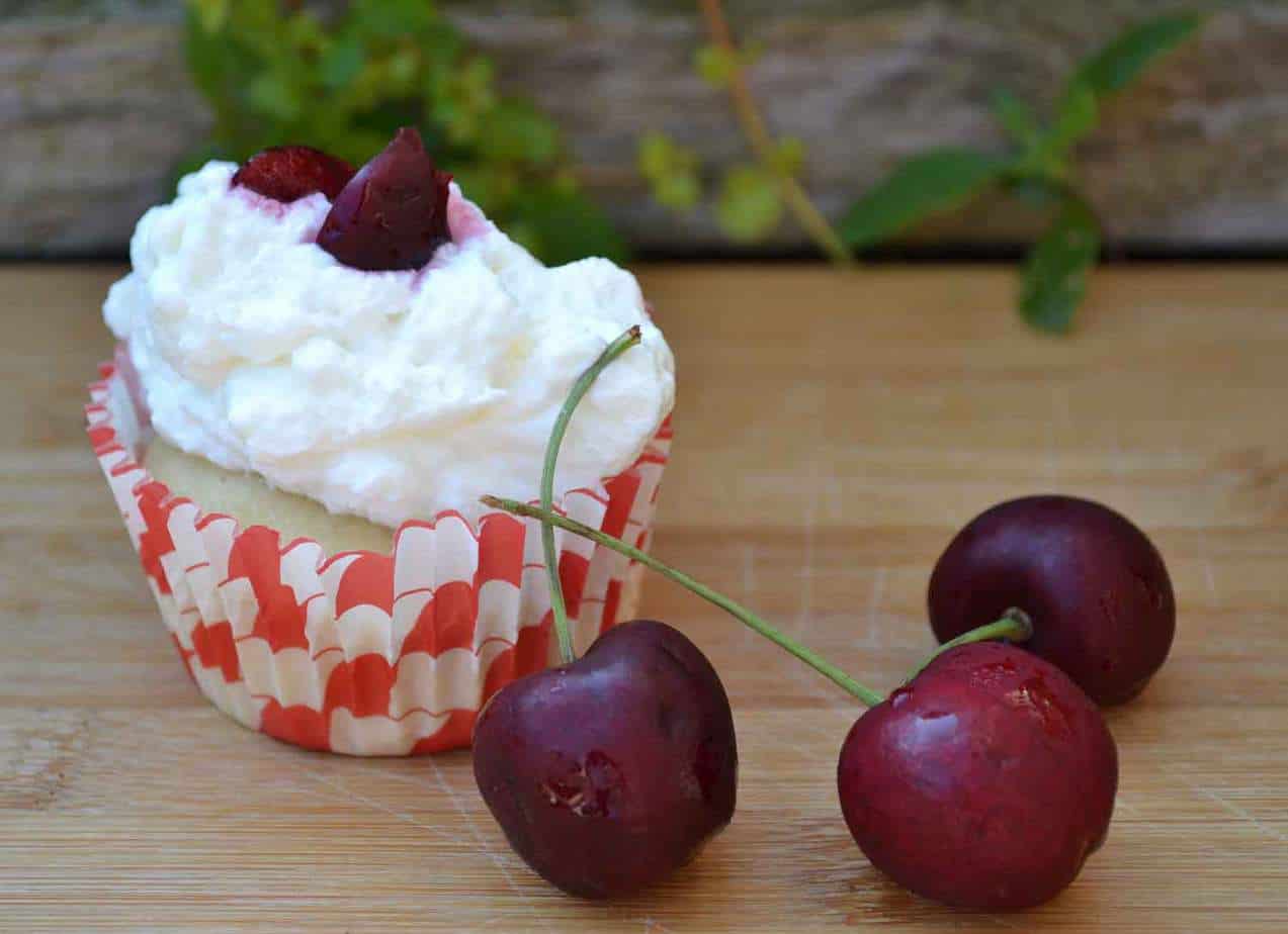 cherries whipped cream dessert light summer treat dessert