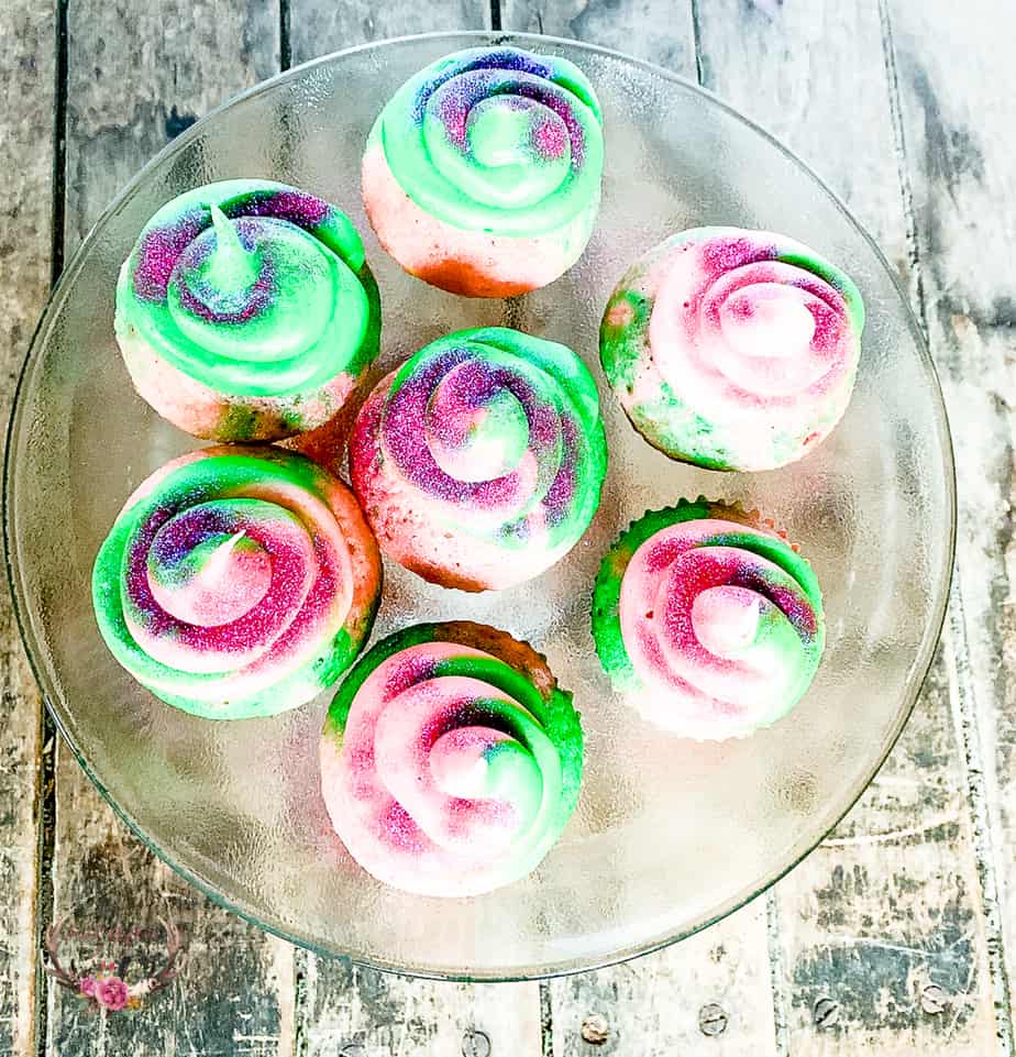 This Zombies 2 inspired cupcakes will be the perfect addition to a Zombies 2 viewing party or birthday party.